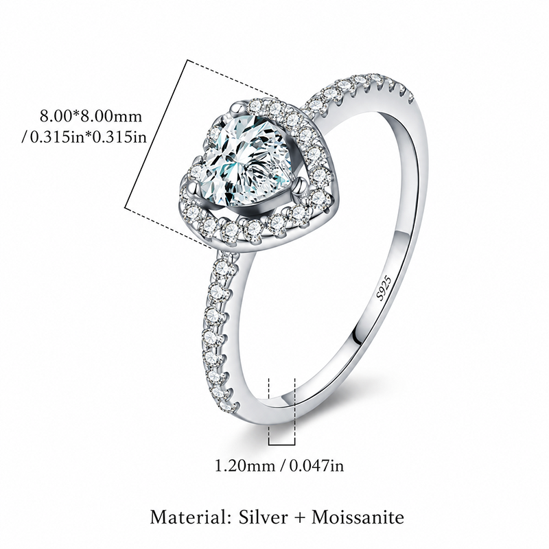 Heart Halo Sparkle Ring