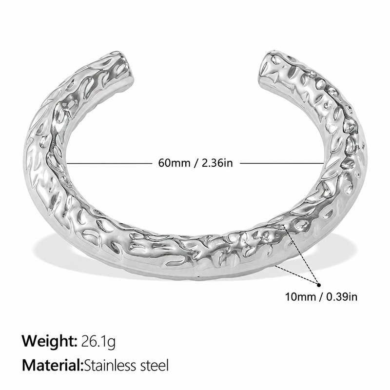 Sculptural Textured Cuff Bracelet
