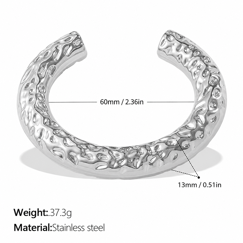 Sculptural Textured Cuff Bracelet