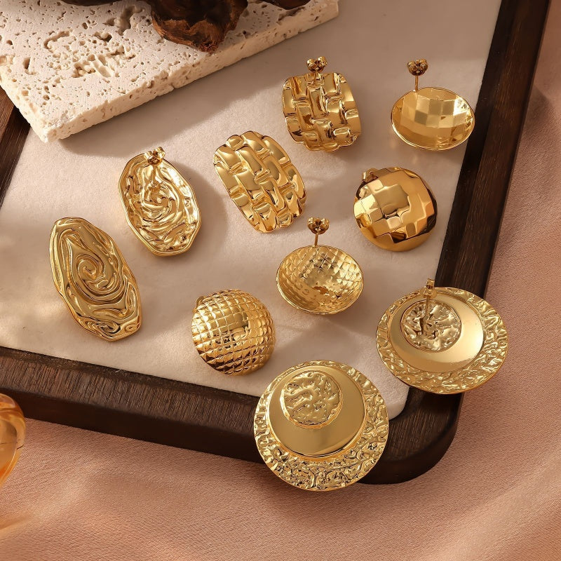 Vintage Gold Statement Earrings