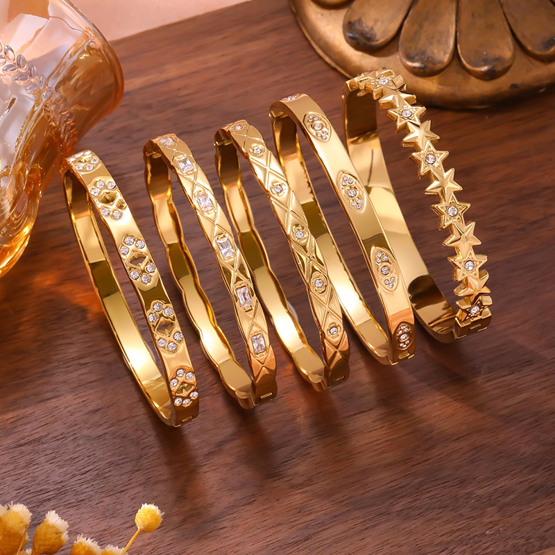 Gold Sparkling Bangle Bracelet