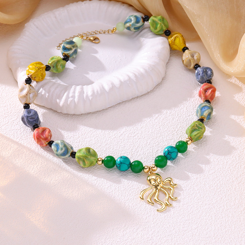 Colorful Octopus Beaded Necklace