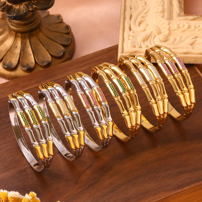 Sculptural Bamboo Bangle Bracelet