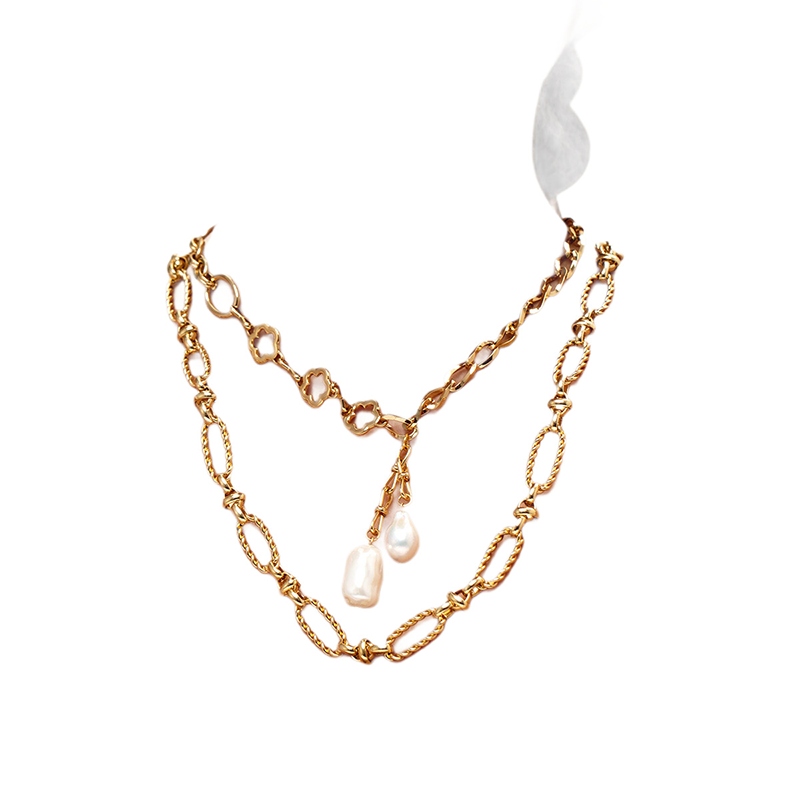 Vintage Gold Floral Charm Necklace