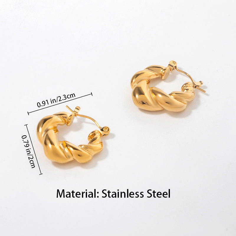 Sculptural Twisted Gold Hoop Earrings