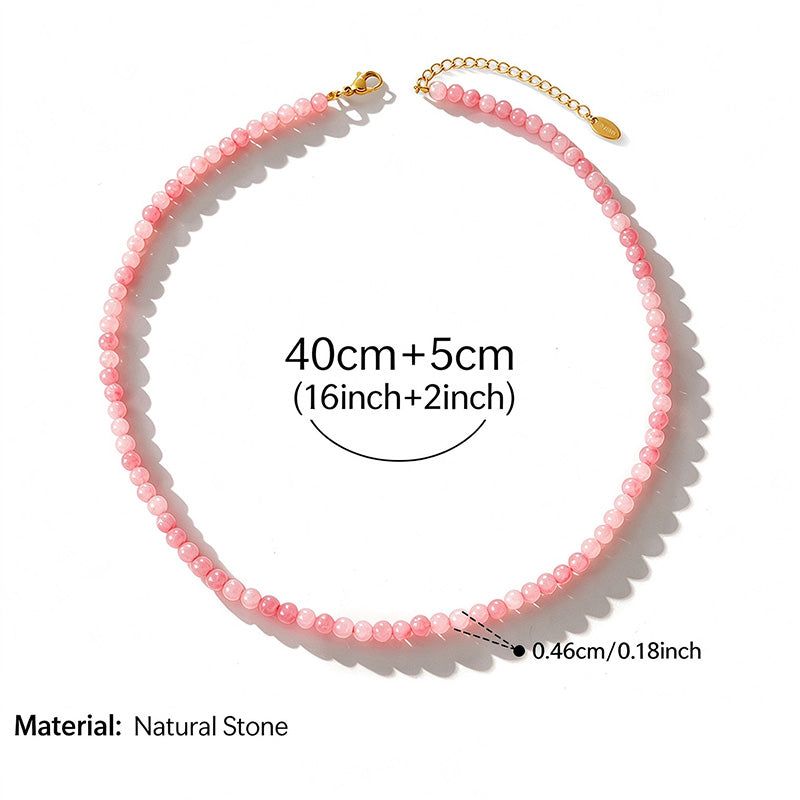 Blush Pink Beaded Necklace