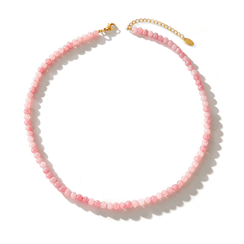 Blush Pink Beaded Necklace