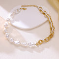 Pearl Gold Chain Statement Necklace