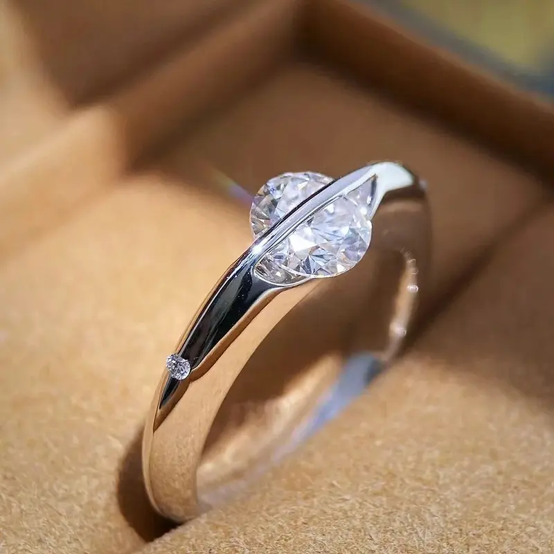 Floating Stone Silver Ring