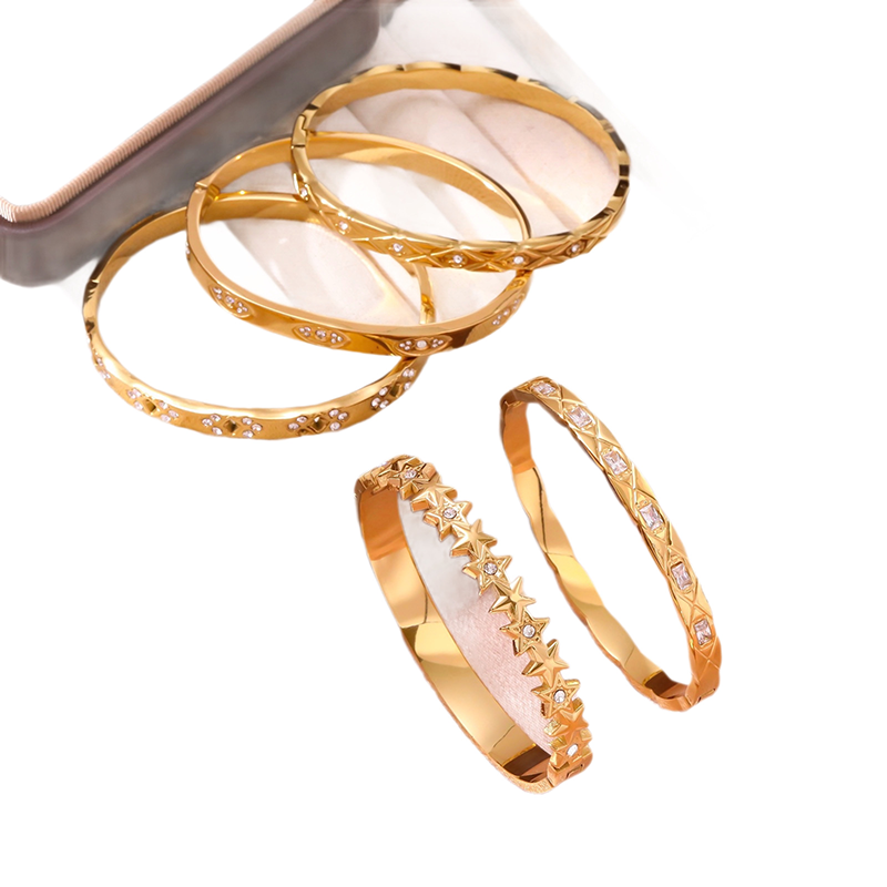 Gold Sparkling Bangle Bracelet
