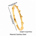 Sparkling Heart Gold Bangle Bracelet