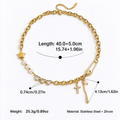 Cross Pearl Charm Chain Necklace