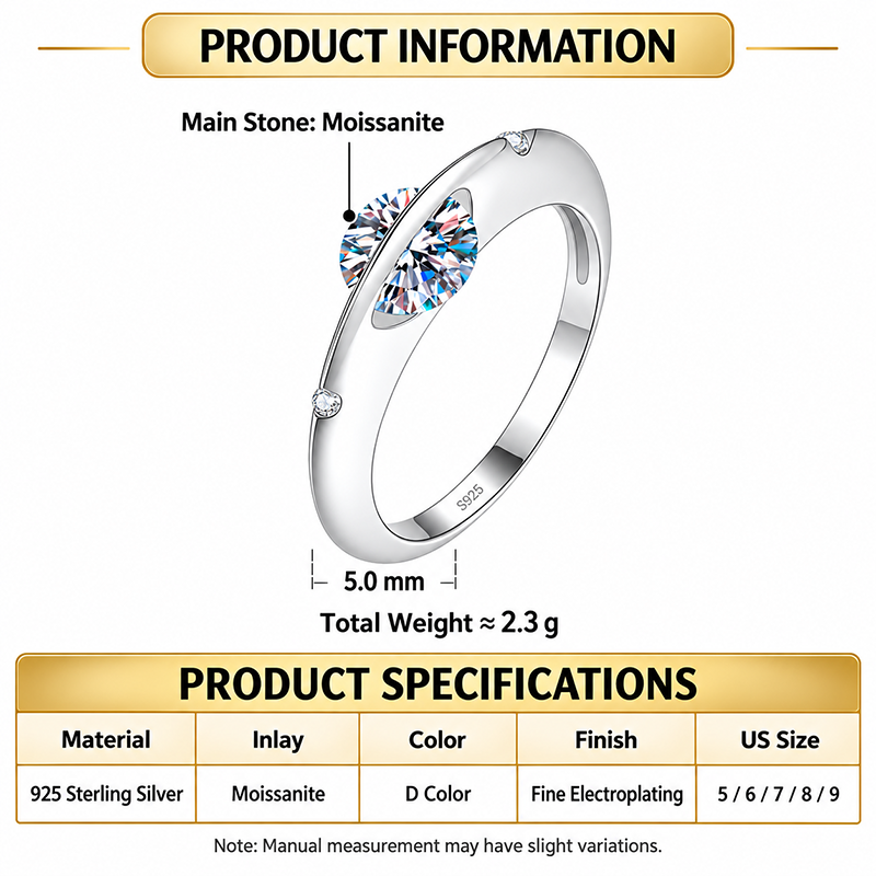 Floating Stone Silver Ring