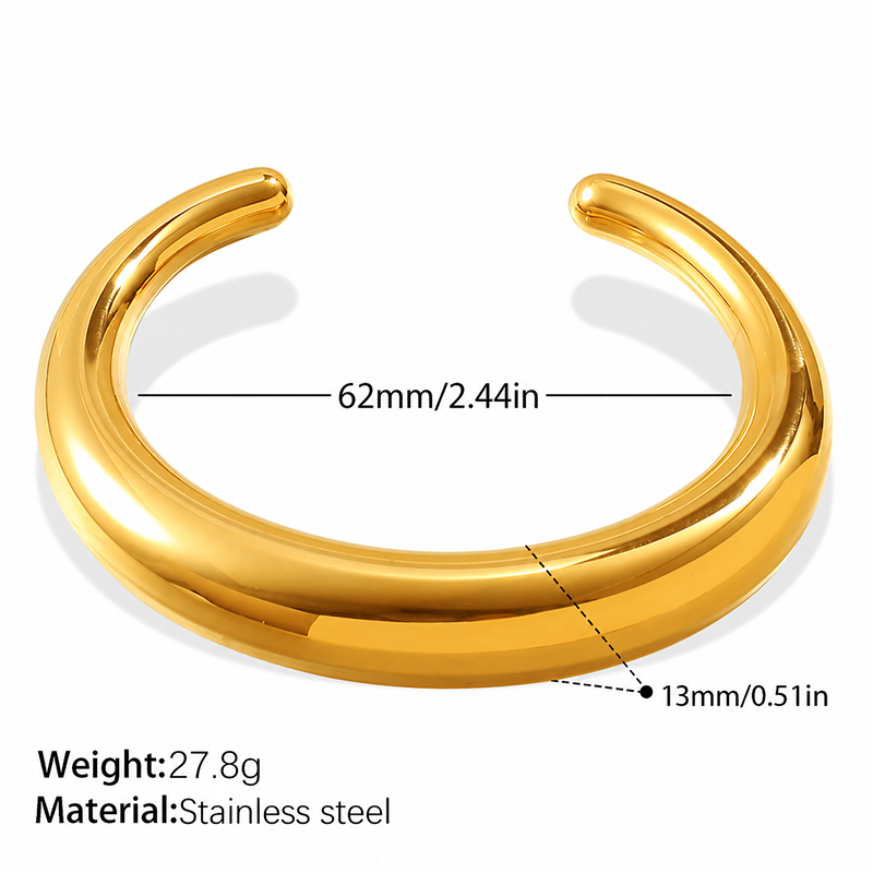 Sculptural Gold Cuff Bracelet