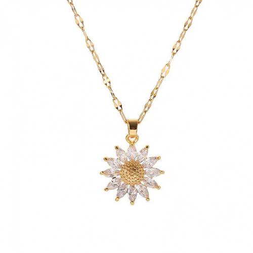 Floral Sparkle Pendant Necklace
