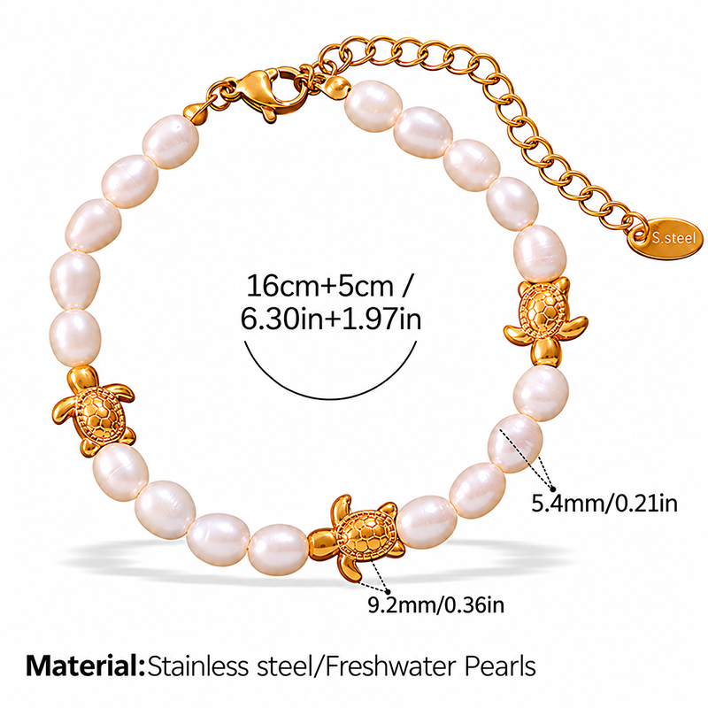 Ocean Charm Pearl Beaded Bracelet