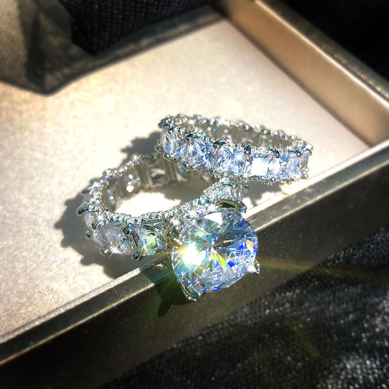 Silver Glam Sparkle Statement Ring