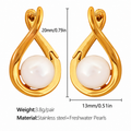 Gold Pearl Teardrop Earrings