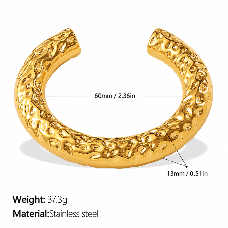 Sculptural Textured Cuff Bracelet