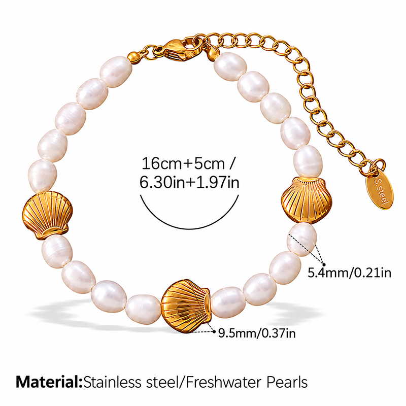 Ocean Charm Pearl Beaded Bracelet
