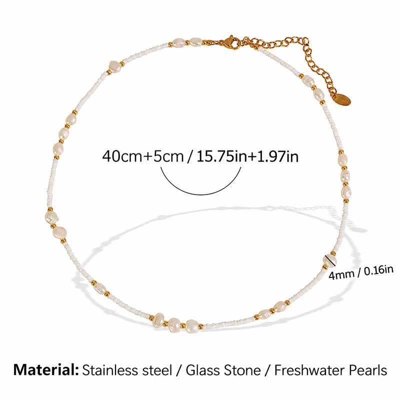 Dainty Pearl Beaded Necklace