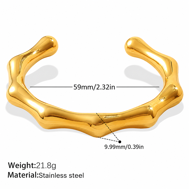Sculptural Gold Cuff Bracelet