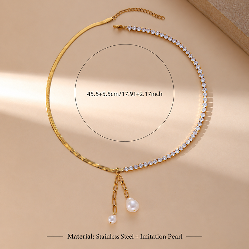 Asymmetric Gold Sparkle Necklace