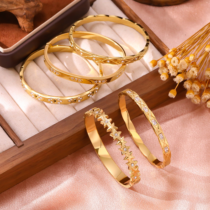 Gold Sparkling Bangle Bracelet