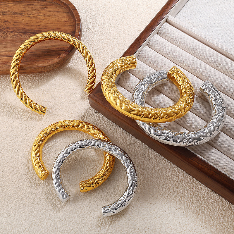 Sculptural Textured Cuff Bracelet