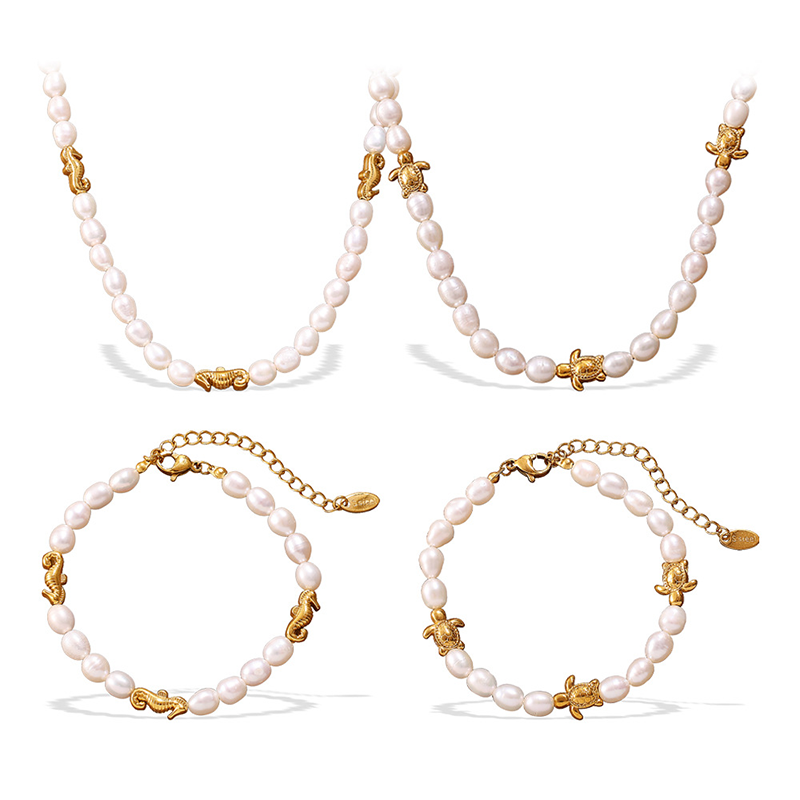 Ocean Charm Pearl Beaded Bracelet