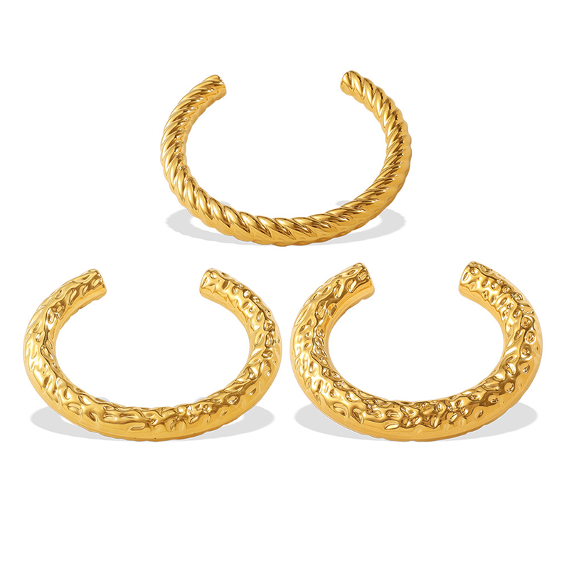 Sculptural Textured Cuff Bracelet