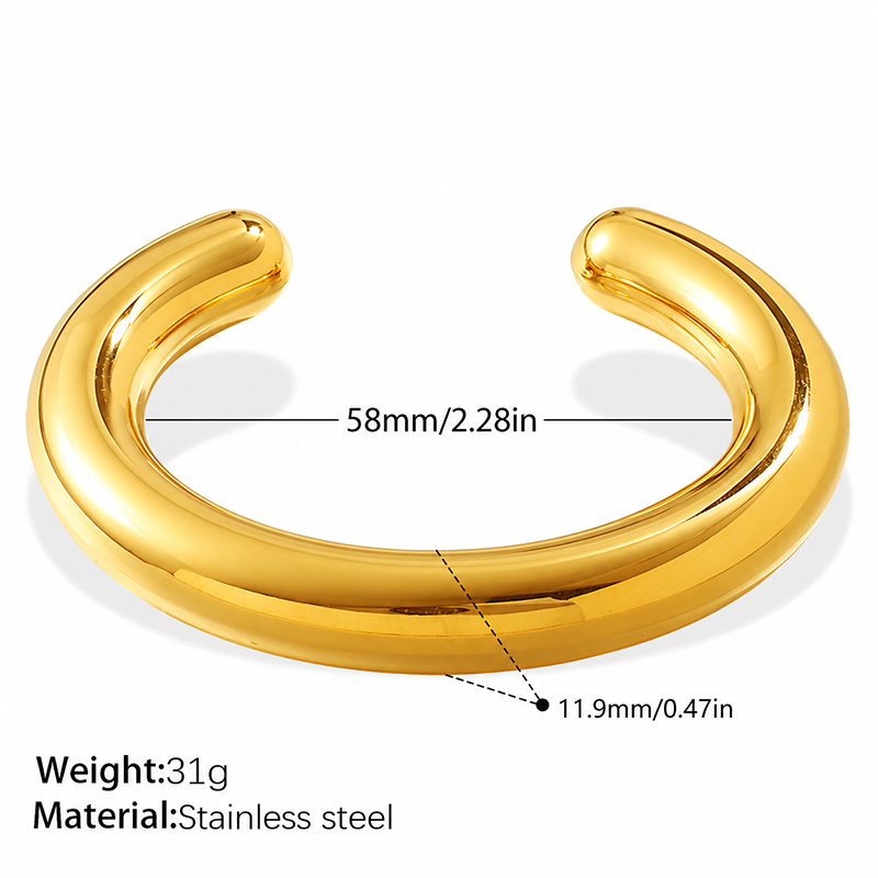 Sculptural Gold Cuff Bracelet