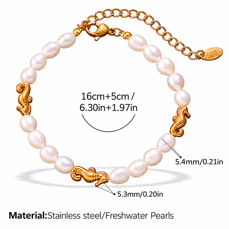 Ocean Charm Pearl Beaded Bracelet