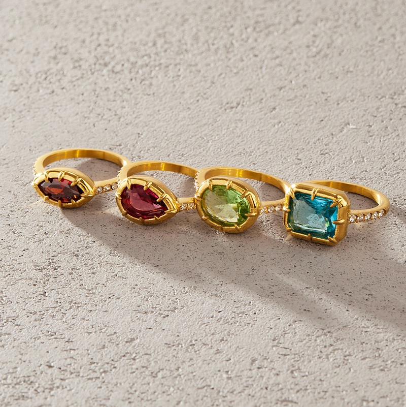 Colorful Stone Gold Statement Ring