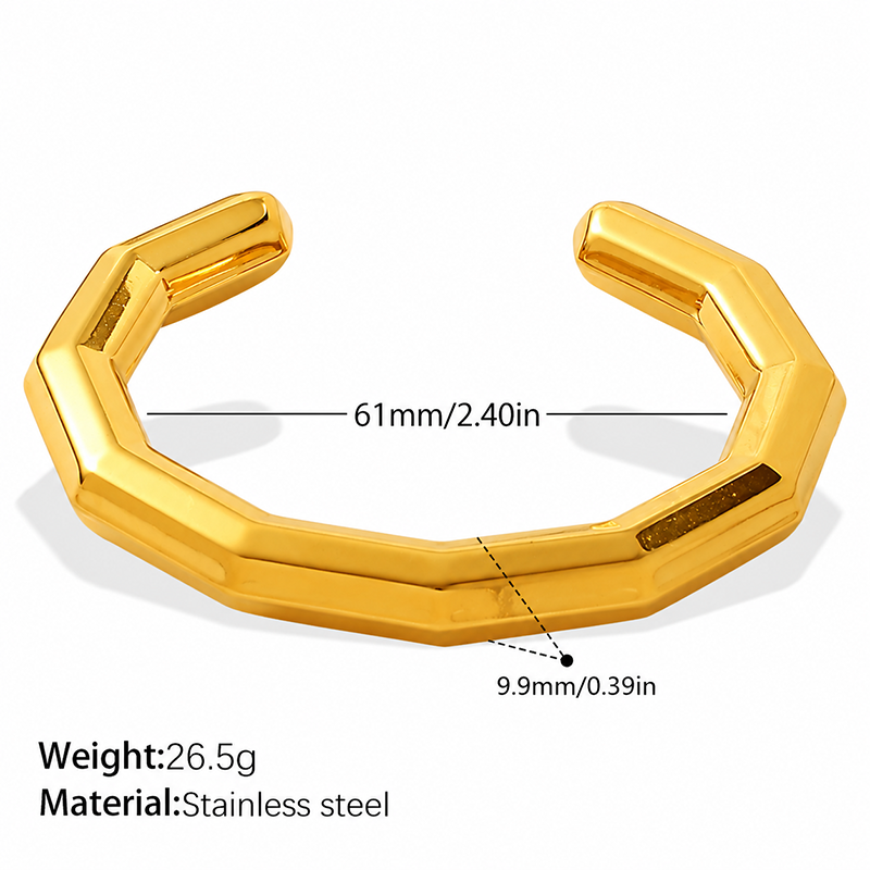 Sculptural Gold Cuff Bracelet
