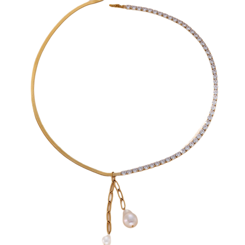 Asymmetric Gold Sparkle Necklace