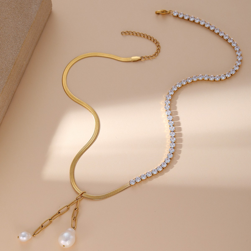 Asymmetric Gold Sparkle Necklace