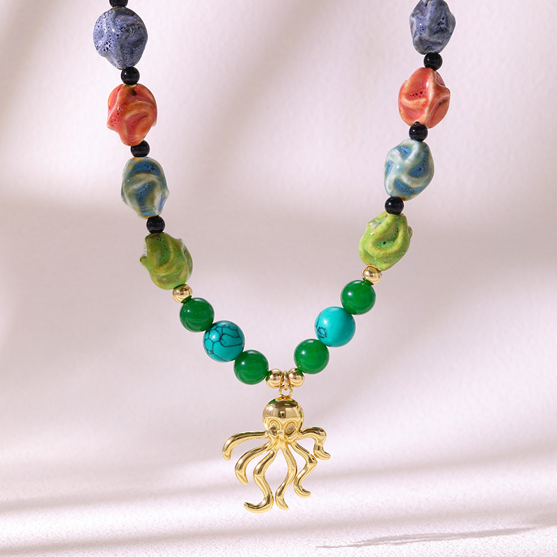 Colorful Octopus Beaded Necklace