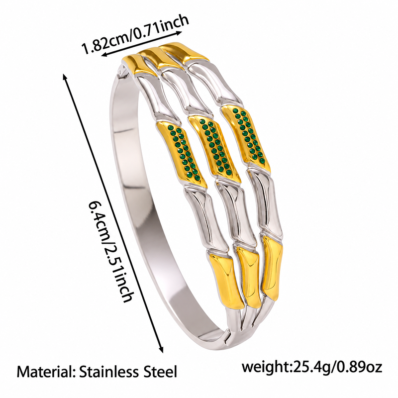Sculptural Bamboo Bangle Bracelet