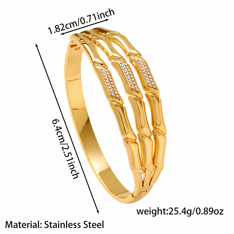 Sculptural Bamboo Bangle Bracelet