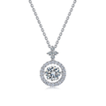 Round Halo Pendant Necklace