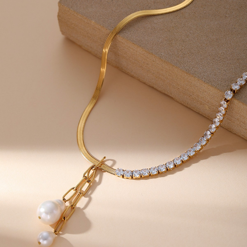 Asymmetric Gold Sparkle Necklace