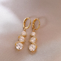 Gold Spiral Sparkle Drop Earrings