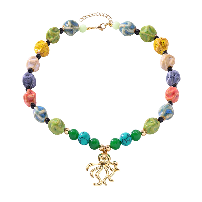 Colorful Octopus Beaded Necklace