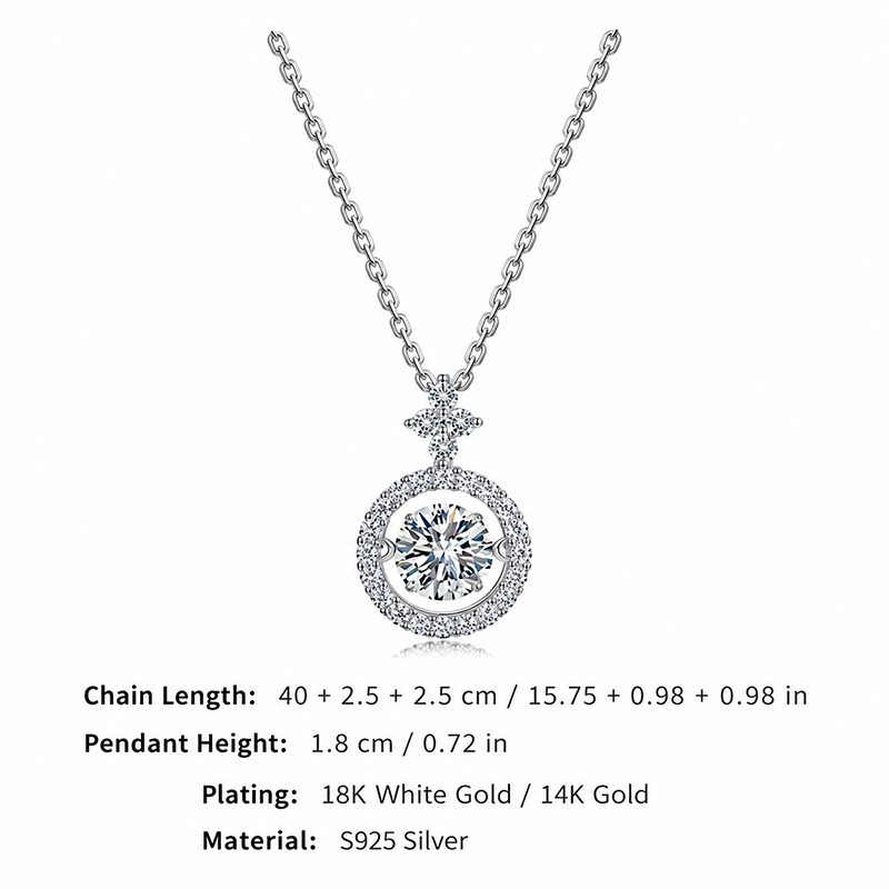 Round Halo Pendant Necklace