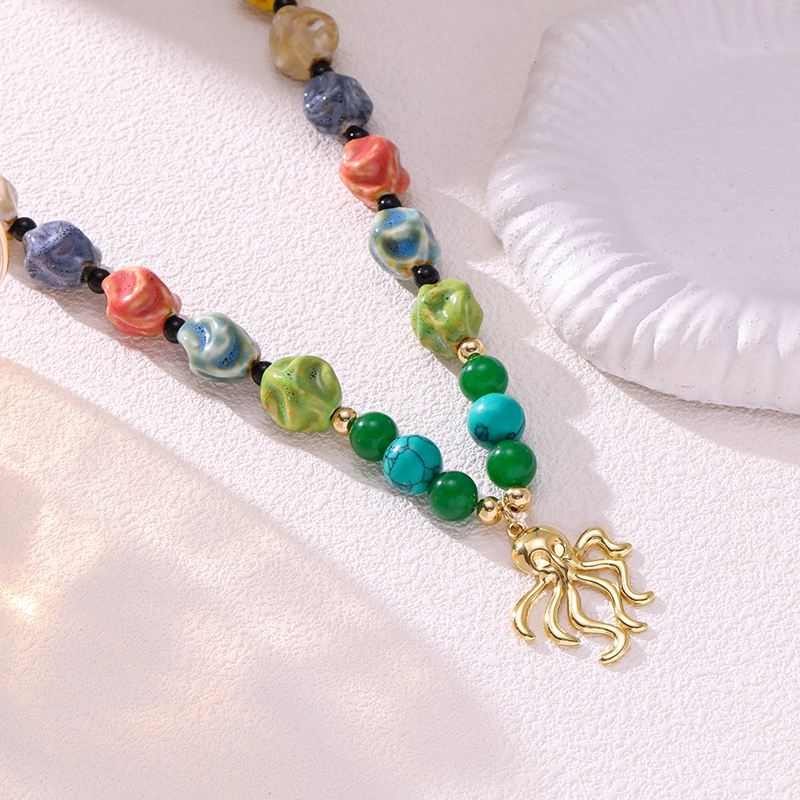 Colorful Octopus Beaded Necklace
