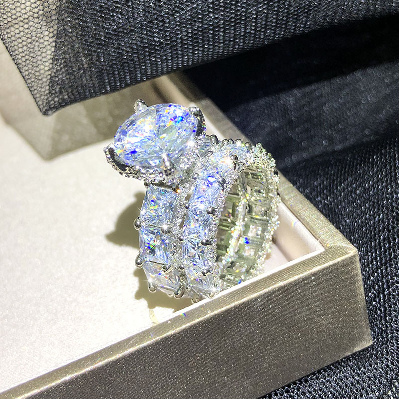 Silver Glam Sparkle Statement Ring