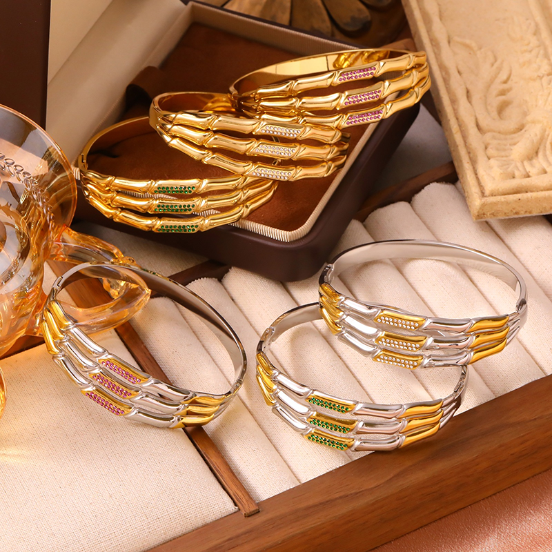 Sculptural Bamboo Bangle Bracelet