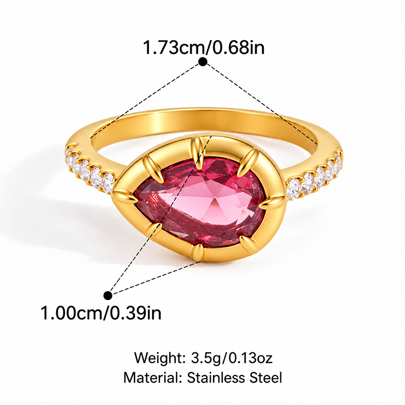 Colorful Stone Gold Statement Ring