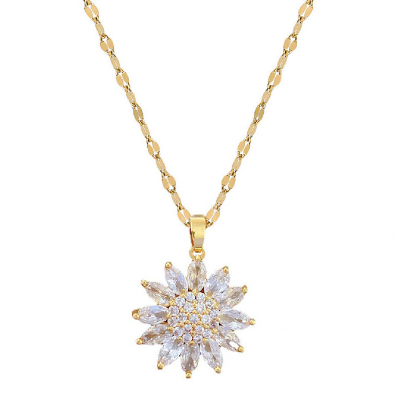 Floral Sparkle Pendant Necklace